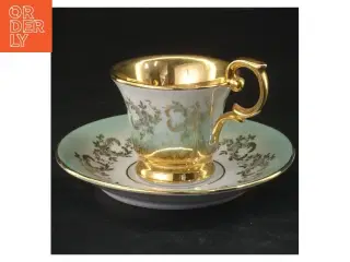 Porcelæns kaffekop med underkop (str. Ø 12&5,5x9 cm)
