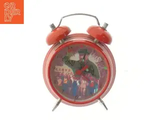 Vintage analog vækkeur med Mao-motiv (str. Ø 7 cm)