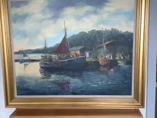 Flot Maleri    92 x 77 cm. incl. ramme