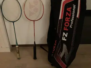 1 YONEX & 1 CARLTON badmintonketcher inkl. taske