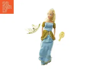 Dukke i blå kjole med tilbehør fra Barbie (str. 31 cm)