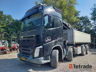 Volvo FH 500 8x4 Globetrotter med Hiab Hipro 302E-6 kran og NOPA 3 akslet kærre