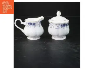 Porcelæns flødekande og sukkerskål sæt (str. 10x8 cm)