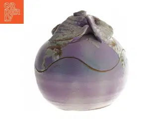 Dekorativ keramik krukke med låg (str. 11,5 cm)