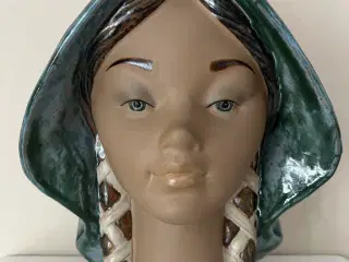 Stor smuk Lladro keramik buste fra 70’erne 
