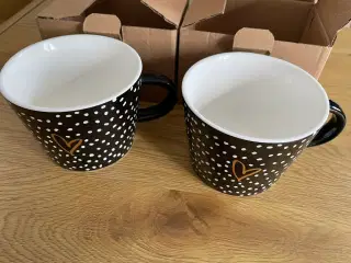 Riviera Maison Kaffekrus Sort med Hjerte 2 stk