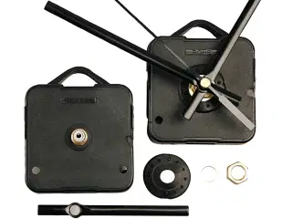 DIY Urværk med sorte visere - Max 6 mm tykkelse