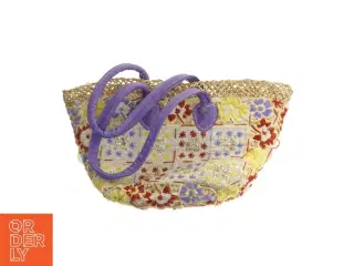 Stråtaske med blomsterdesign (str. 50x30 cm)