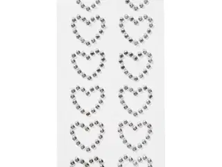 Rhinstenshjerter, str. 23x21 mm, sølv, 12stk./ 1 pk.