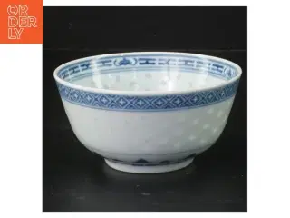 Kinesisk Porcelæn skål med blå mønster (str. Ø 11,5 cm)