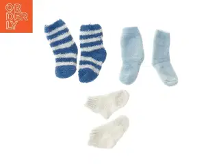 Babysokker, sæt af tre par (str. fod 10 cm længde 17 cm)