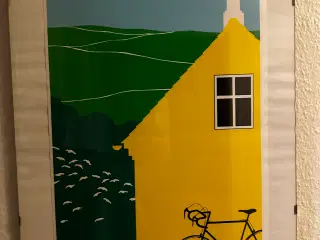 Grønne Studie Plakat i glassramme "Det Gule Hus"
