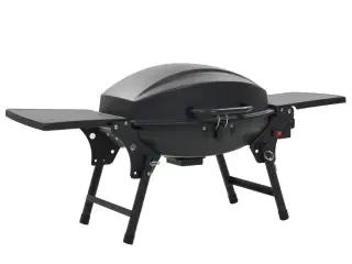 Transportabel gasgrill med madlavningszone sort