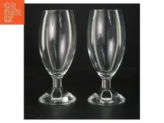 Ølglas sæt fra Erik Bagger (str. 2 stk Ø 6,5 cm længde 19,5 cm)