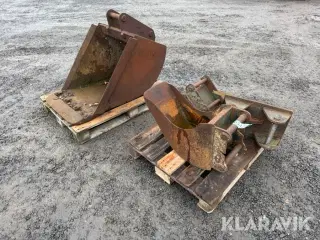 Skovle 3 styk og 1 styk grubbe