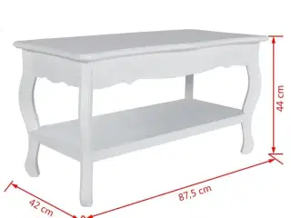 Sofabord 2 niveauer MDF hvid