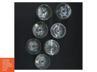 Sæt med ølglas og guldkant fra Lyngby glas (str. 14x8 cm)