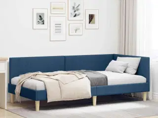 Hjørnesengramme Andet Blå 90 x 200 cm Stof og Ingeniørtræ