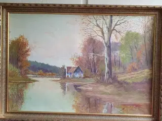 Skønt maleri af Hilbert Jensen