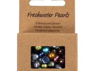 Ferskvandsperler, diam. 5-6 mm, hulstr. 0,5 mm, perlemorsfarver, 60stk./ 1 pk.