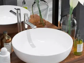 Håndvask rund keramik 41,5 x 13,5 cm hvid