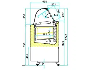 Professionel isdisk – 630x1247x125 mm 
