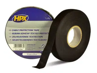 HPX Kabelbeskyttelsestape sort 19mm x 25m