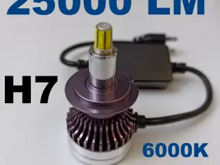 NY! H7 25000LM  Super Stærk 6-Sidet LED Pærer 