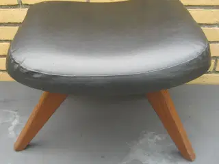 Læder/teaktræ skammel sælges
