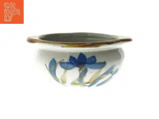 Lille keramisk skål med blomsterdesign (str. Ø 11x6 cm)