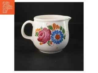 Vintage flødekande med blomstermotiv (str. Ø 11x11 cm)
