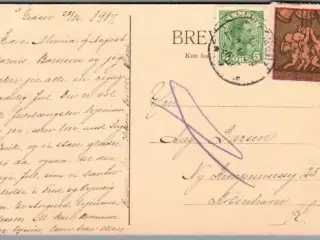 Julemærke 1917 på Postkort