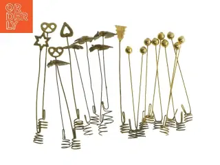 Guld julelysholdere med figurer (str. 16 cm. 19 styk)