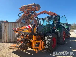 Traktor Fendt 724 Vario med armklipper/rabatklipper