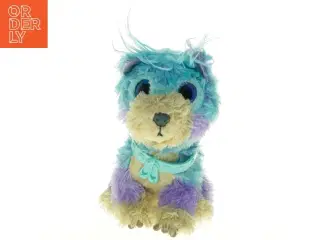 Farverig plysbamse (str. 23 x 13 cm)
