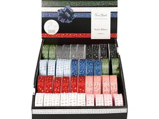 Susifixbånd 18 mm - Ass. Farver med Guldstjerner