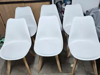 6 stk. Spisebordsstole hvid