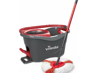 Vileda Turbo EasyWring & Clean moppe med spand, 6 l - mørkegrå/rød/hvid