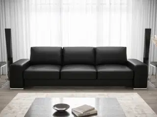 ZARA 3-PERS. SOFA  270 CM Sort øko læder