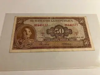 50 pesos oro Colombia 1967