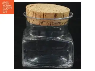 Glas beholder med korkprop (str. 10 x 9 x 9 cm)