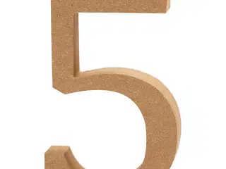 Tal, 5, H: 8 cm, tykkelse 1,5 cm, 1 stk.