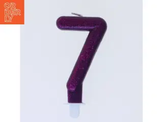 Glitter nummer 7 stearinlys (str. 9 cm)