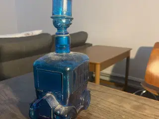 Italiensk karaffel - Vintage Blue Glass Decanter