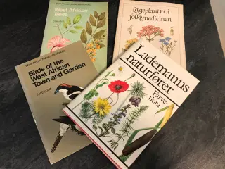Bøger om planter og fugle.
