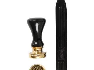 Lak og Segl Sæt med Laurbærkrans, 17 mm, Sort