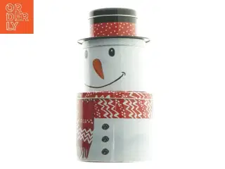 Kagedåse sæt udformet som snemand (str. 25,5 cm)