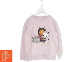 Lyserød sweatshirt med kattemotiv fra Dreamworks (str. 110)