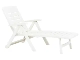 Foldbar liggestol plastik hvid