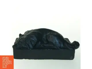 Bronzefigur af liggende hund (str. 19 x 9,5 cm)